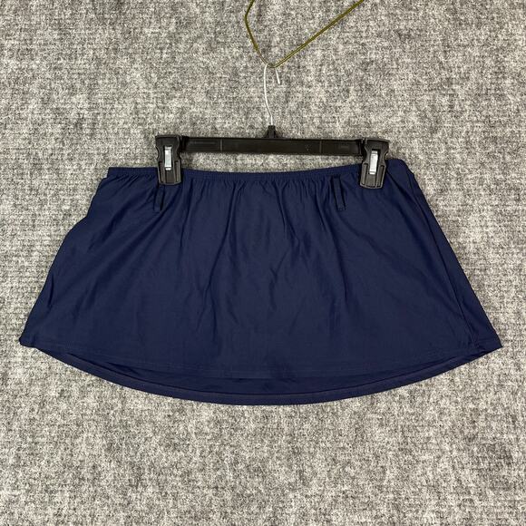 Nautica Swim Skirt Womens 10 Blue Stretch Skort Sun Protection Knit‎ Lined - Picture 1 of 9